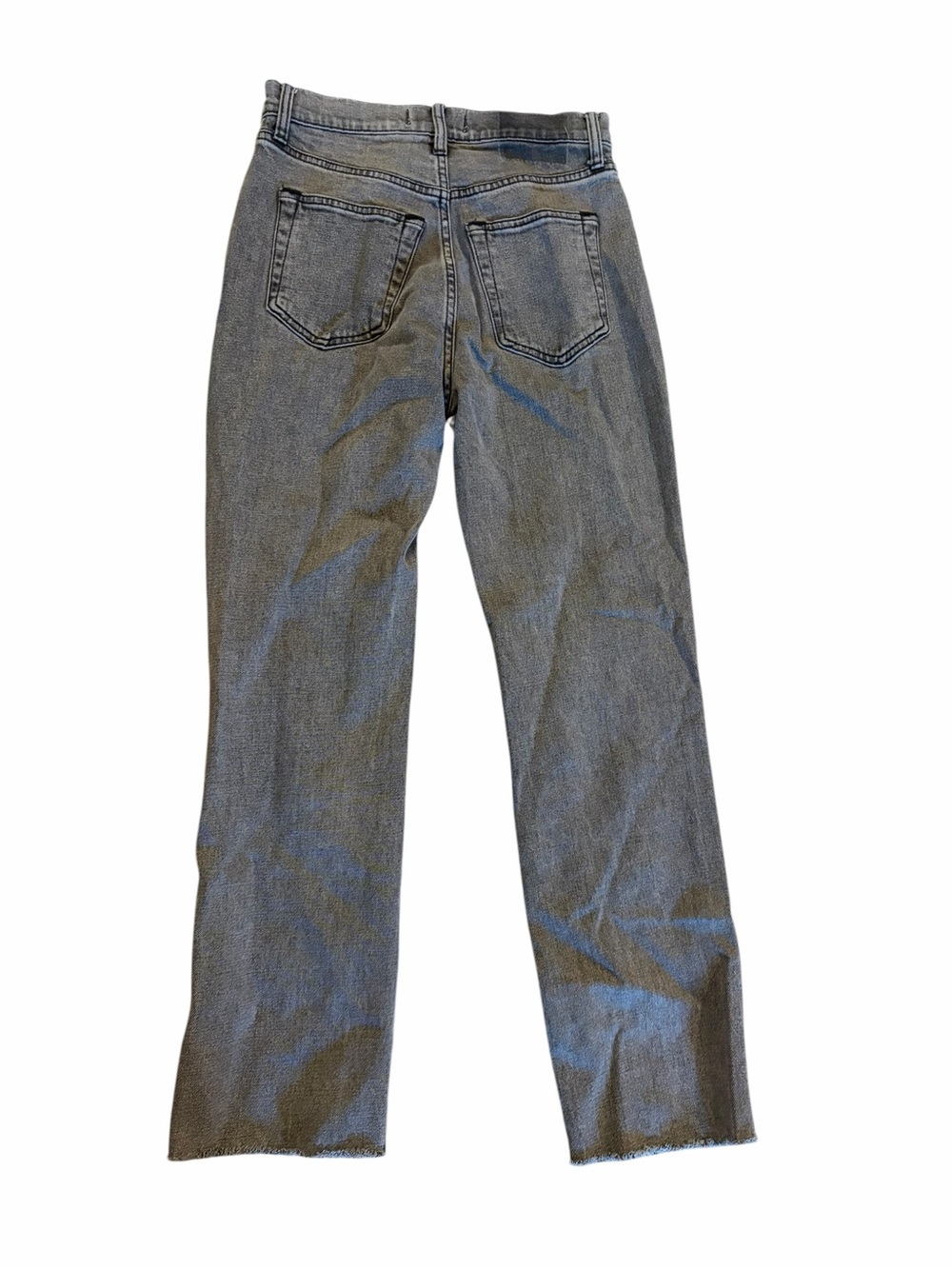 Abercrombie & Fitch Gray The Ankle Straight Ultra High Rise Jeans Raw Hem 26 - Picture 3 of 8